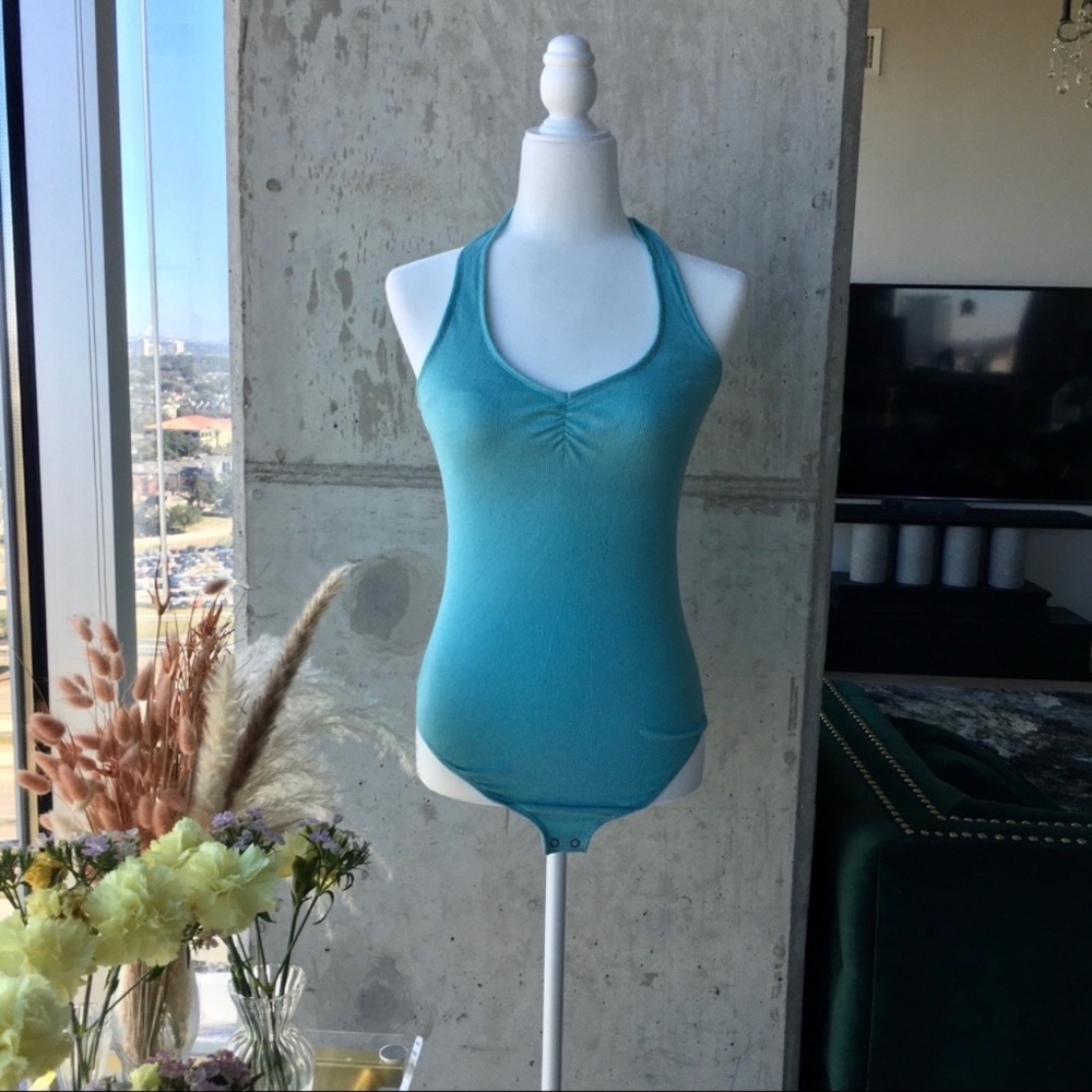 Hollister Baby Blue Halter Top Bodysuit M